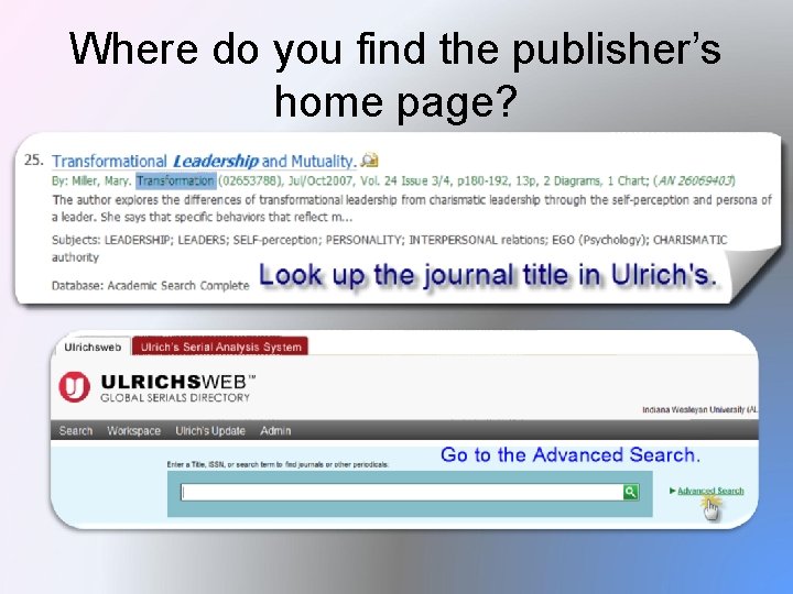 Where do you find the publisher’s home page? 