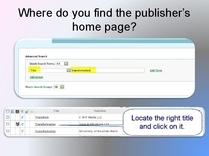 Where do you find the publisher’s home page? 