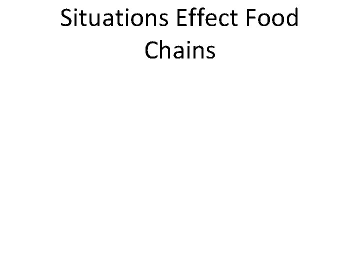 Situations Effect Food Chains 