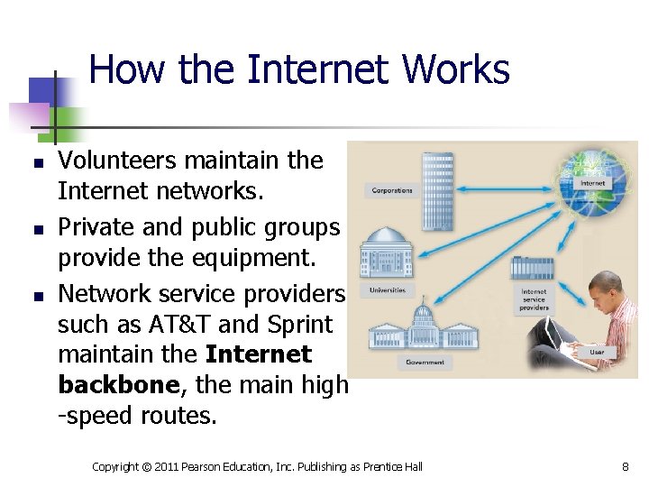 How the Internet Works n n n Volunteers maintain the Internet networks. Private and