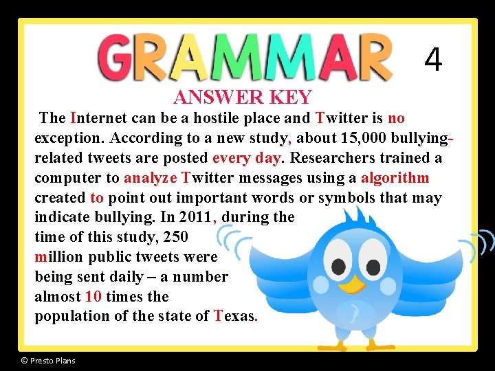 4 ANSWER KEY The Internet can be a hostile place and Twitter is no 4 ANSWER KEY The Internet can be a hostile place and Twitter is no