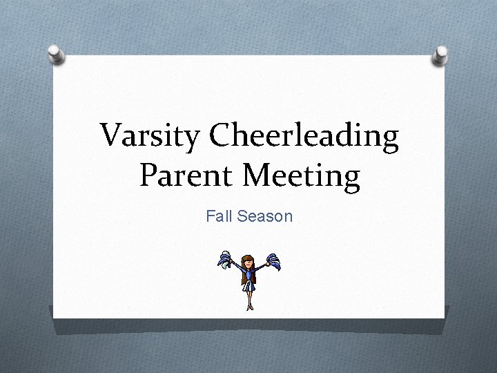 Varsity Cheerleading Parent Meeting Fall Season 
