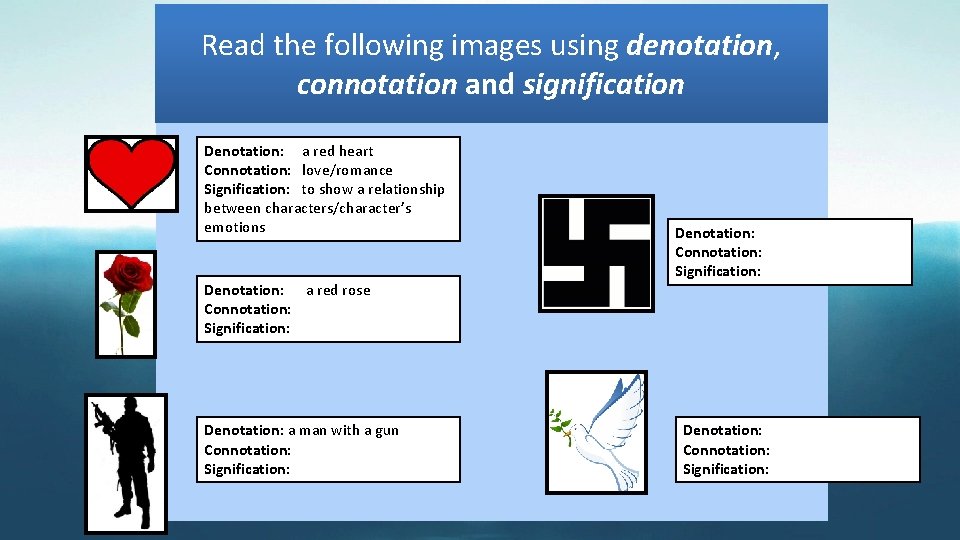 D C S E To revise denotation connotation