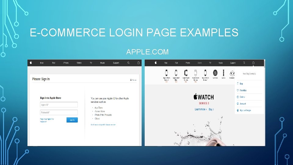 E-COMMERCE LOGIN PAGE EXAMPLES APPLE. COM 