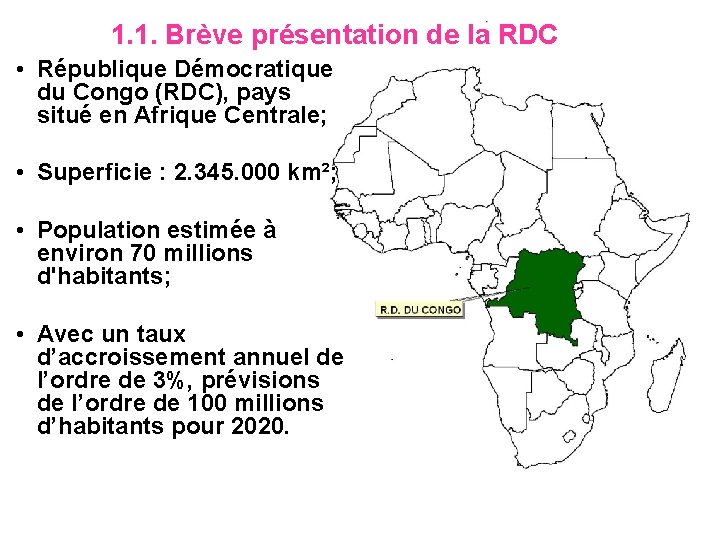 STRATEGIE NATIONALE DE LA REPUBLIQUE DEMOCRATIQUE DU CONGO