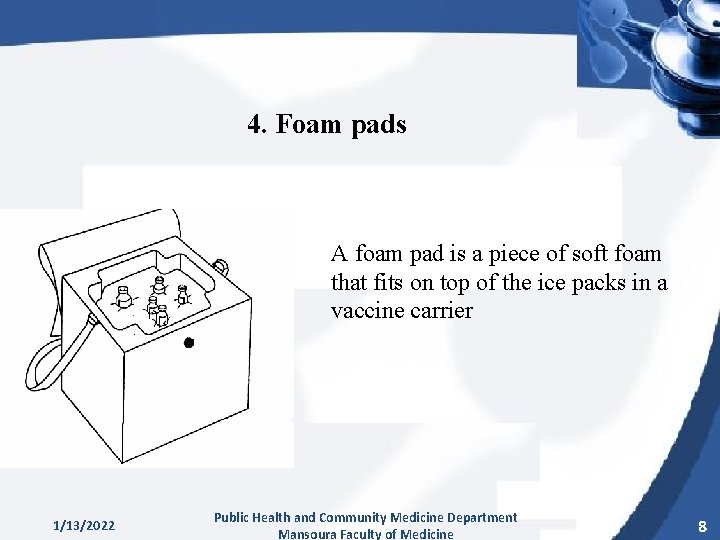 4. Foam pads A foam pad is a piece of soft foam that fits