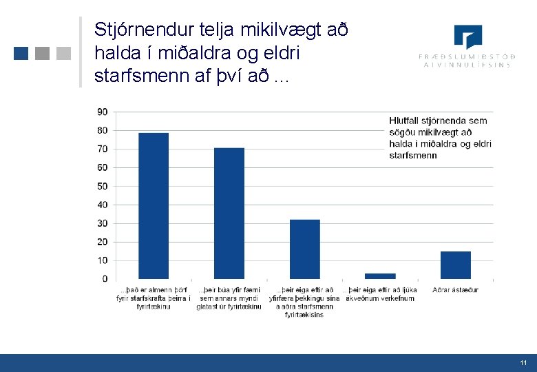 Stjórnendur telja mikilvægt að halda í miðaldra og eldri starfsmenn af því að. .