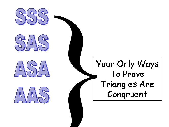 Your Only Ways To Prove Triangles Are Congruent 