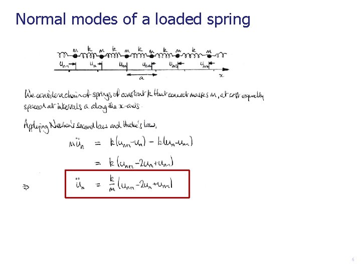 Normal modes of a loaded spring 6 