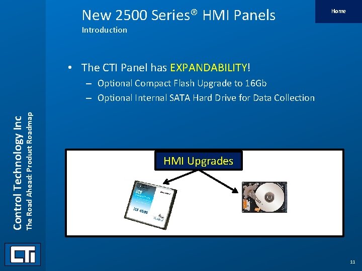 New 2500 Series® HMI Panels Home Introduction • The CTI Panel has EXPANDABILITY! Control