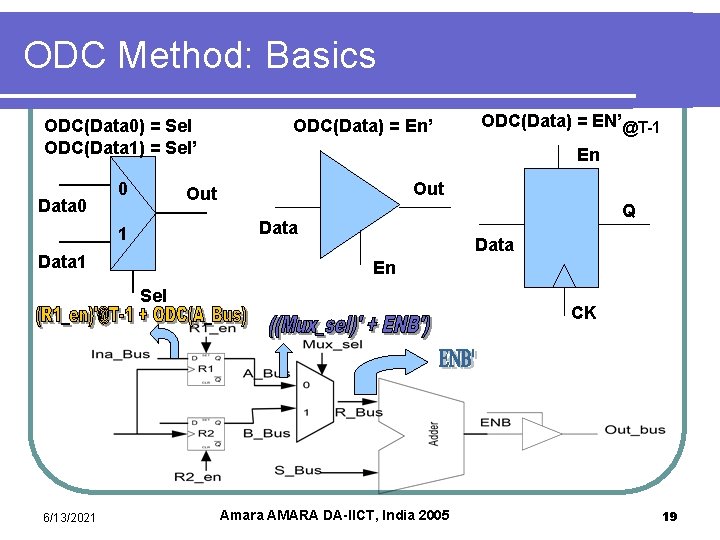 ODC Method: Basics ODC(Data 0) = Sel ODC(Data 1) = Sel’ Data 0 0