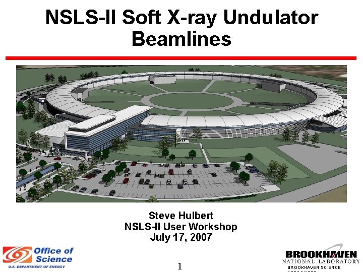 NSLS-II Soft X-ray Undulator Beamlines Steve Hulbert NSLS-II User Workshop July 17, 2007 1