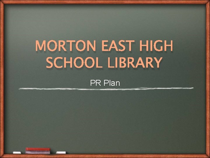 MORTON EAST HIGH SCHOOL LIBRARY PR Plan 