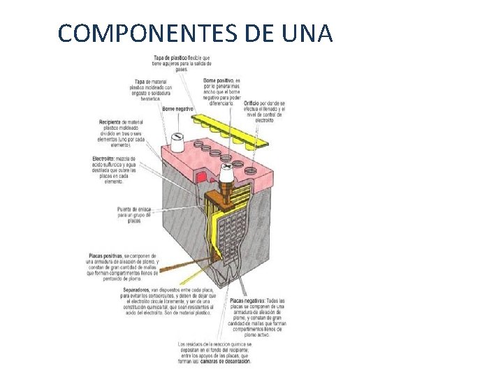 COMPONENTES DE UNA BATERÍA 