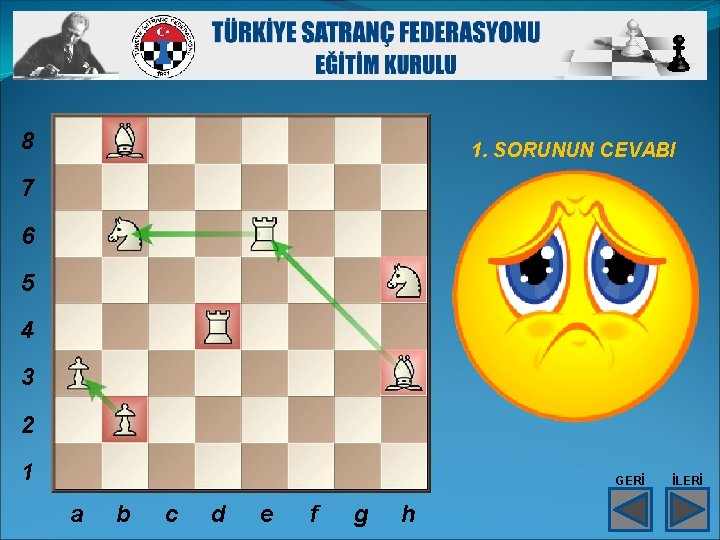 8 1. SORUNUN CEVABI 7 6 5 4 3 2 1 GERİ a b