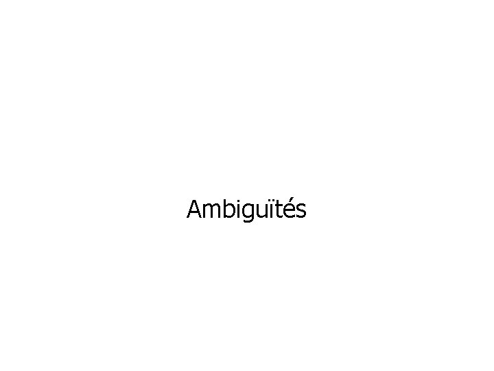 Ambiguïtés 