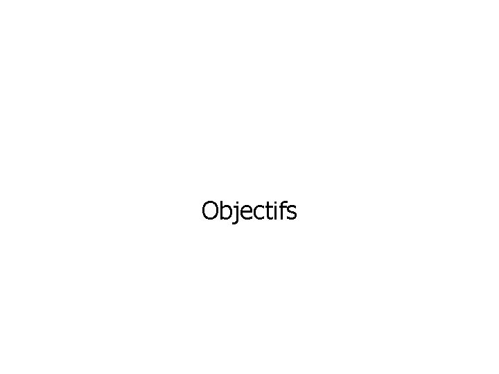 Objectifs 