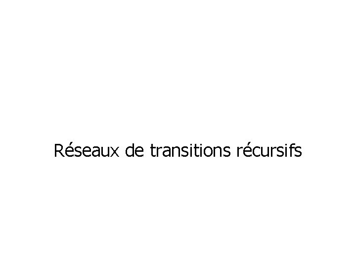 Réseaux de transitions récursifs 