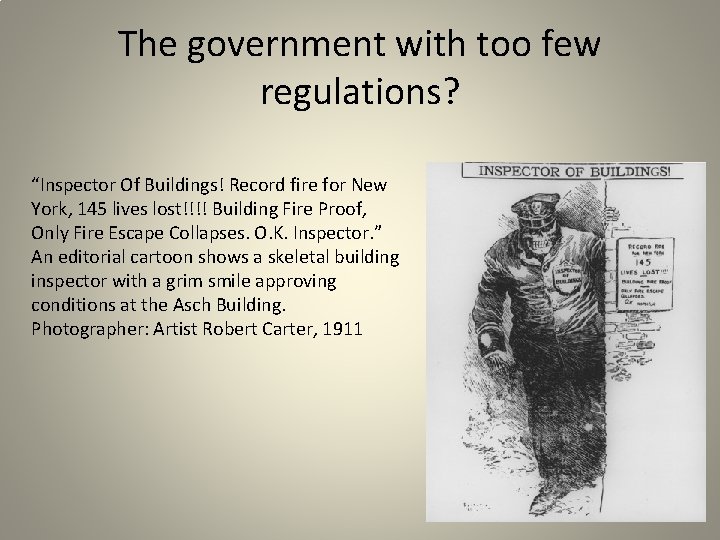 The government with too few regulations? “Inspector Of Buildings! Record fire for New York,