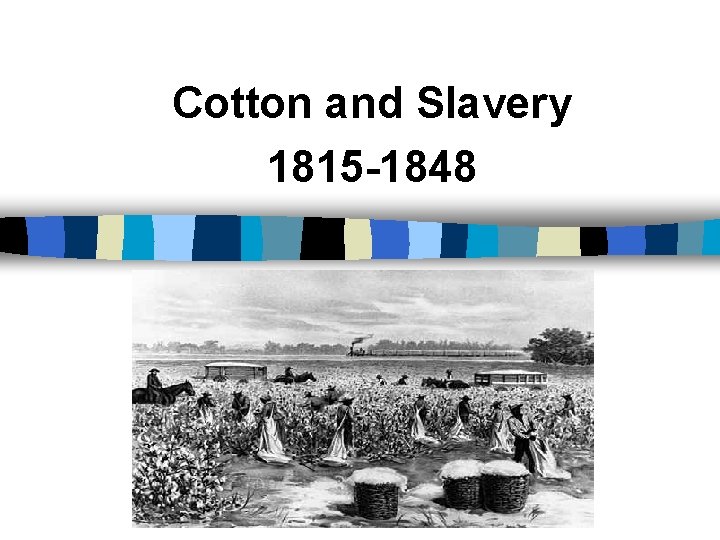 Cotton and Slavery 1815 -1848 