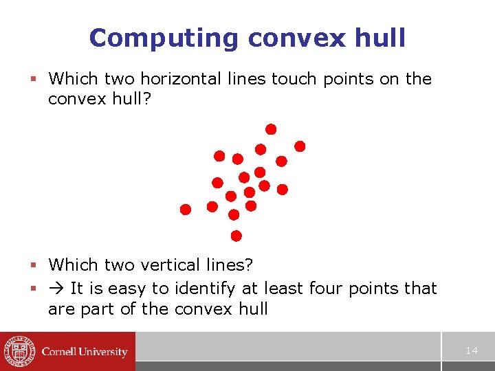 Computing convex hull § Which two horizontal lines touch points on the convex hull?