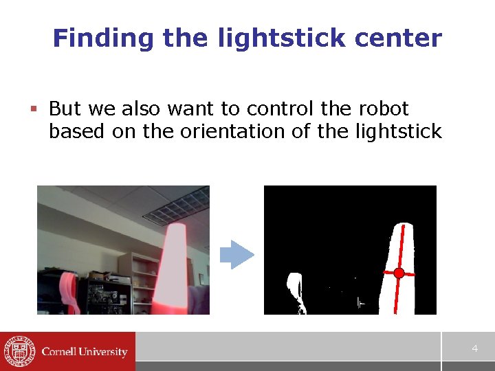 Finding the lightstick center § But we also want to control the robot based