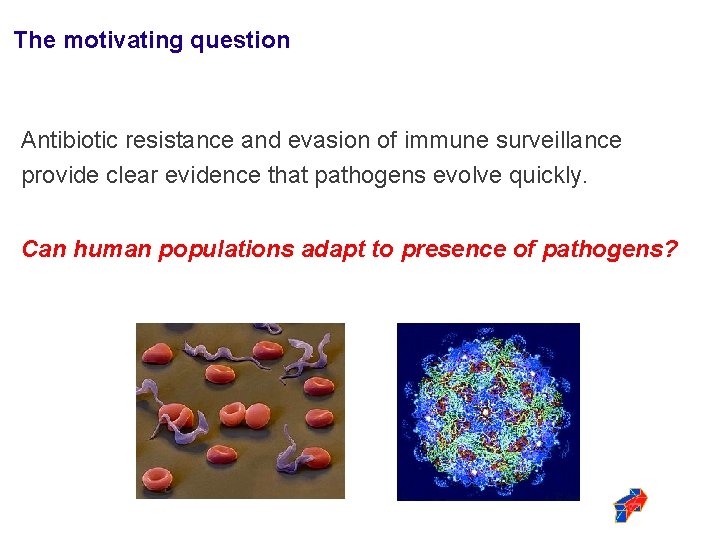 The motivating question Antibiotic resistance and evasion of immune surveillance provide clear evidence that