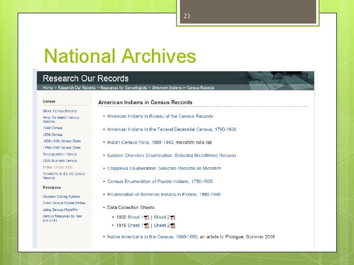 23 National Archives 