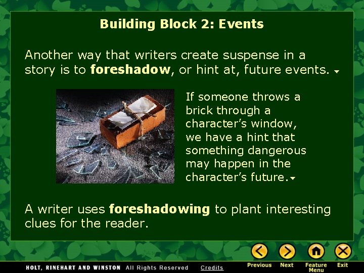 Plot Building Blocks Plot A Storys Building Blocks Feature Menu What
