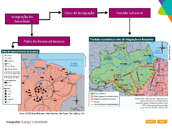 Integração da Amazônia Eixos de integração Sentido sul-norte Polos de desenvolvimento Fonte: ISTOÉ Brasil