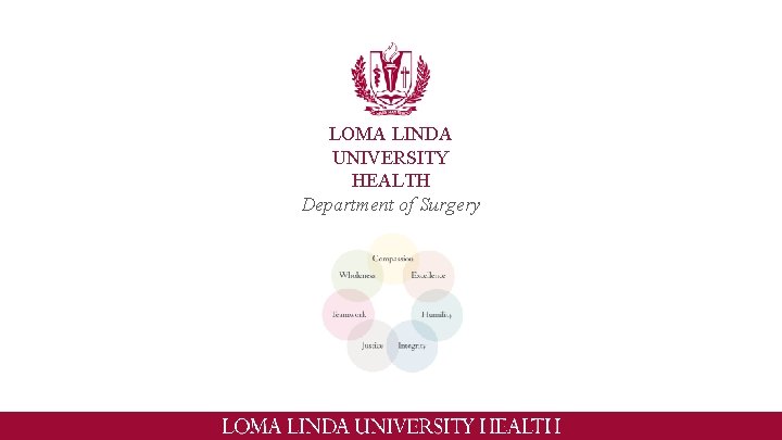 LOMA LINDA UNIVERSITY HEALTH Department of Surgery 