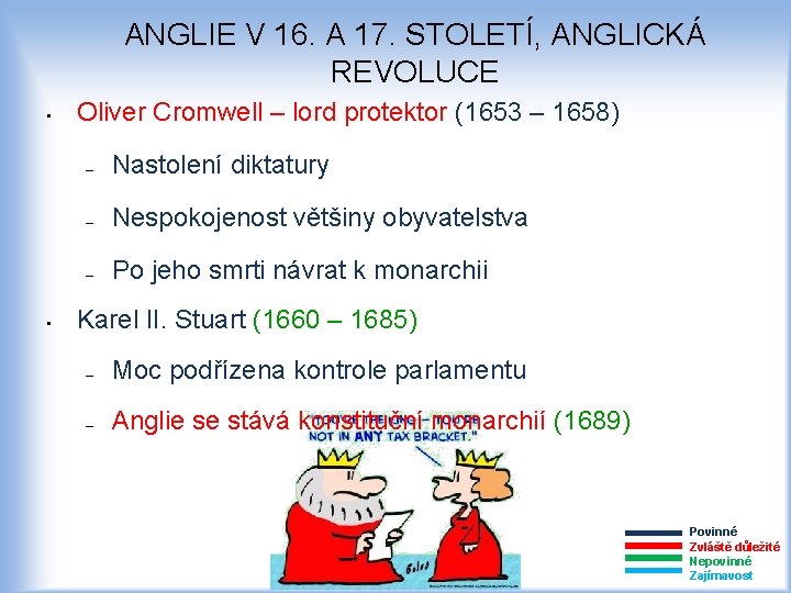 ANGLIE V 16. A 17. STOLETÍ, ANGLICKÁ REVOLUCE • • Oliver Cromwell – lord