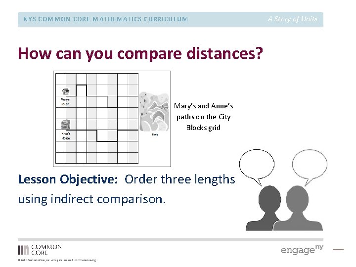 NYS COMMON CORE MATHEMATICS CURRICULUM How can you compare distances? Mary’s and Anne’s paths