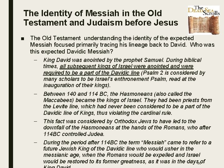 The Identity of Messiah in the Old Testament and Judaism before Jesus ■ The