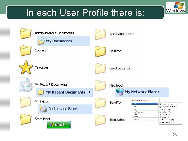 In each User Profile there is: LOGO 26 
