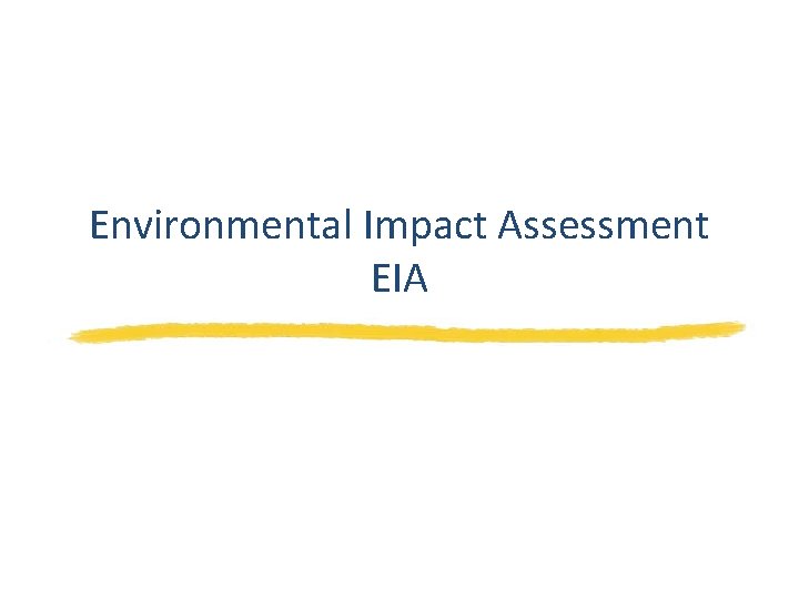 Environmental Impact Assessment EIA 