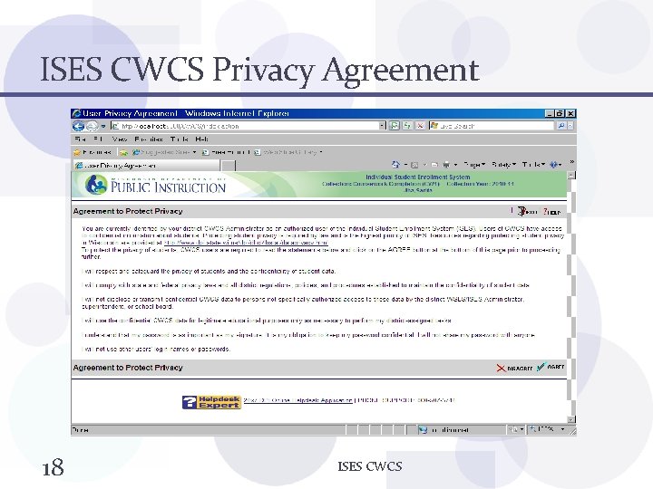 ISES CWCS Privacy Agreement 18 ISES CWCS 