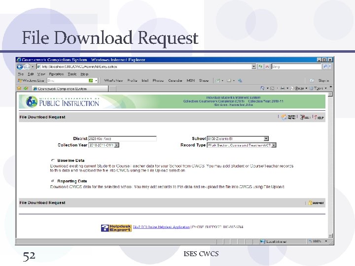 File Download Request 52 ISES CWCS 