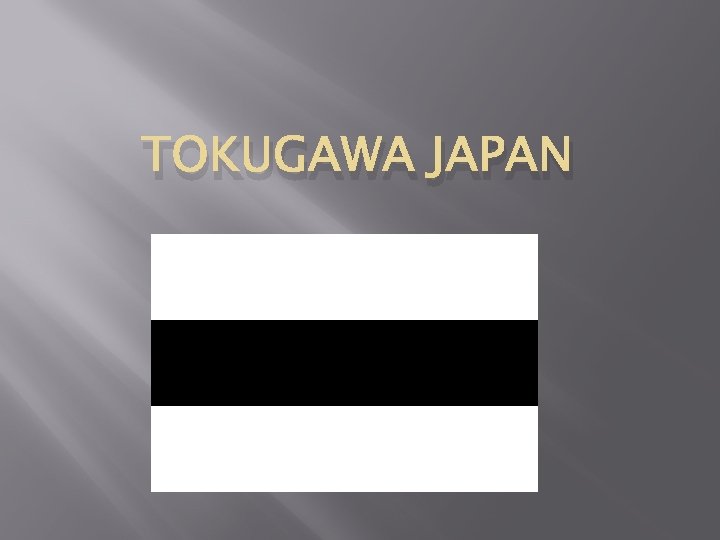 TOKUGAWA JAPAN 