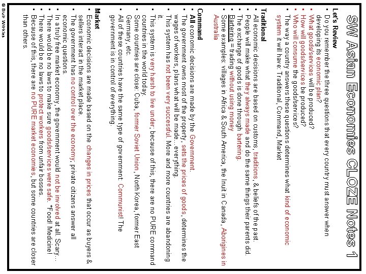 SW Asian Economies CLOZE Notes 1 Let’s Review • Do you remember the three