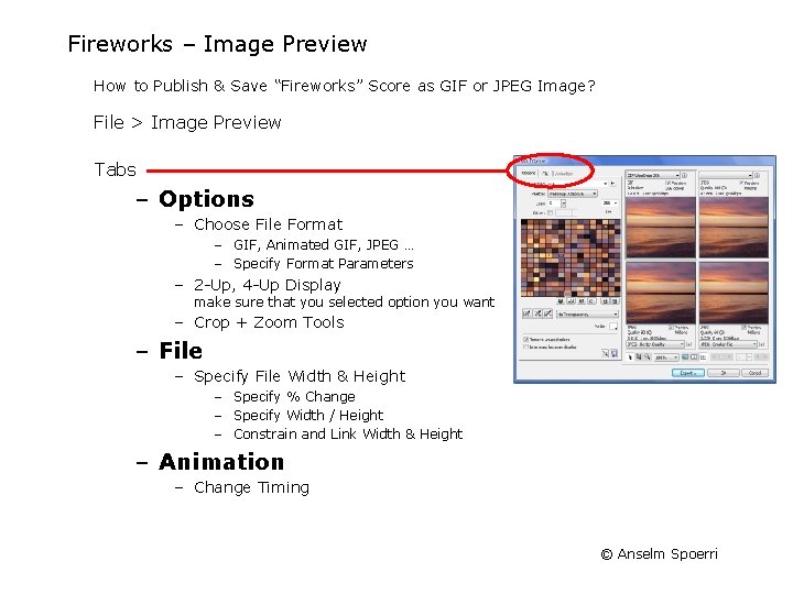 Fireworks – Image Preview How to Publish & Save “Fireworks” Score as GIF or Fireworks – Image Preview How to Publish & Save “Fireworks” Score as GIF or