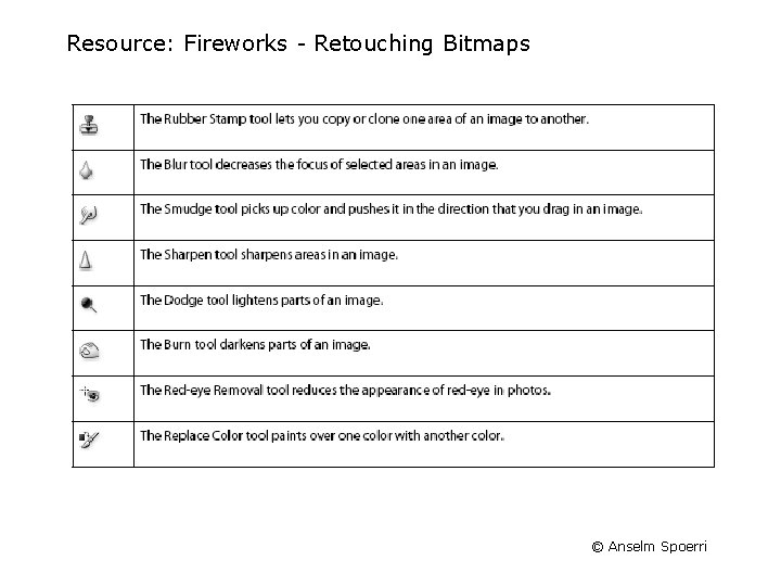 Resource: Fireworks Retouching Bitmaps © Anselm Spoerri Resource: Fireworks Retouching Bitmaps © Anselm Spoerri