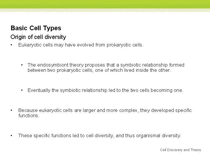 Basic Cell Types Origin of cell diversity • Eukaryotic cells may have evolved from Basic Cell Types Origin of cell diversity • Eukaryotic cells may have evolved from