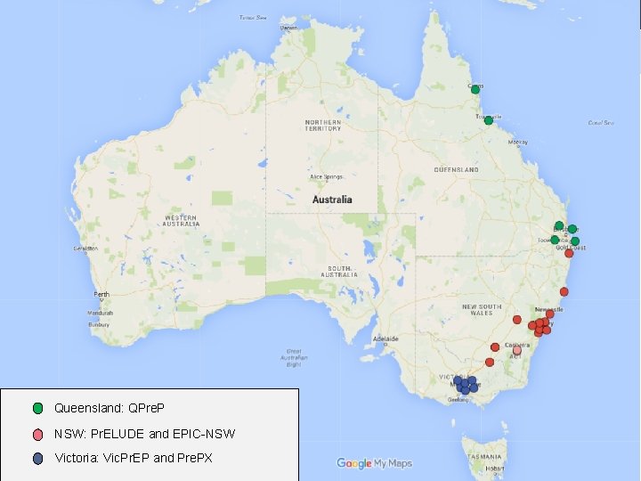 Expanded Pr. EP implementation across Australia Queensland: QPre. P NSW: Pr. ELUDE and EPIC-NSW