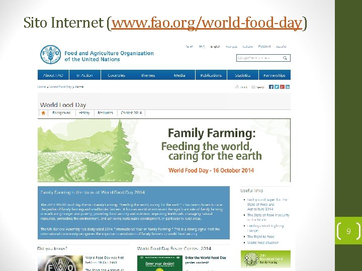 Sito Internet (www. fao. org/world-food-day) 9 