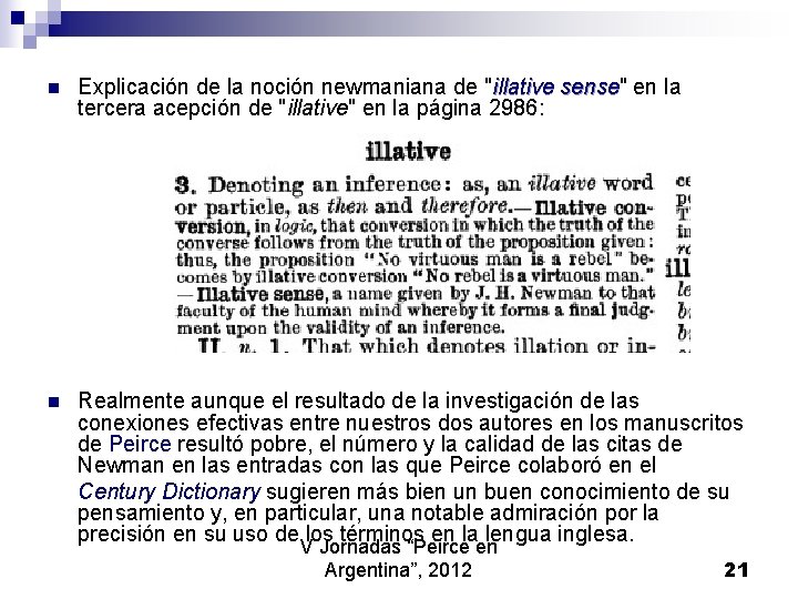 n Explicación de la noción newmaniana de "illative sense" sense en la tercera acepción n Explicación de la noción newmaniana de "illative sense" sense en la tercera acepción