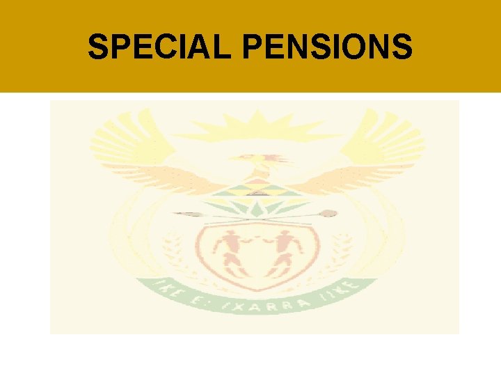 SPECIAL PENSIONS 