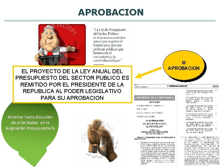 APROBACION EL PROYECTO DE LA LEY ANUAL DEL PRESUPUESTO DEL SECTOR PUBLICO ES VI