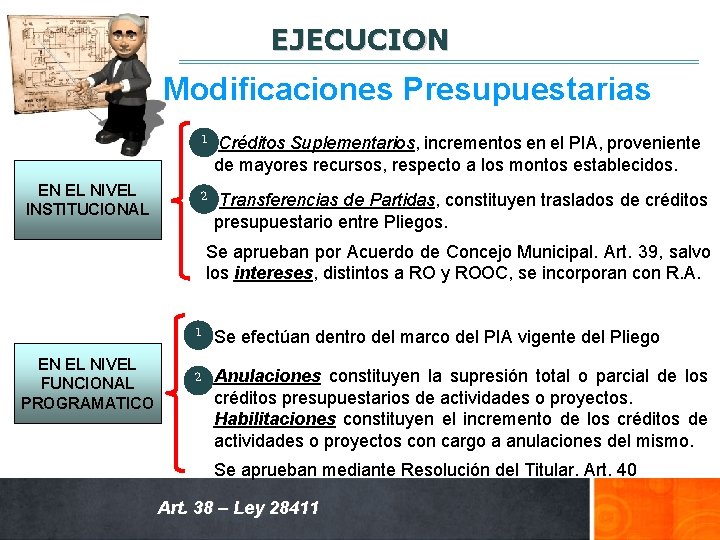 EJECUCION Modificaciones Presupuestarias 1 Créditos Suplementarios, incrementos en el PIA, proveniente de mayores recursos,