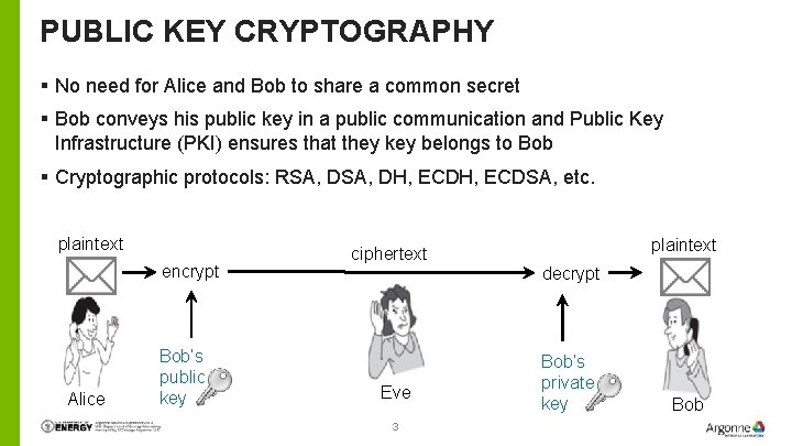 PUBLIC KEY CRYPTOGRAPHY § No need for Alice and Bob to share a common PUBLIC KEY CRYPTOGRAPHY § No need for Alice and Bob to share a common